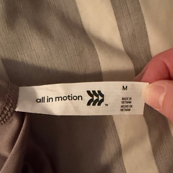 All in Motion Taupe V-Neck Crop Sports Bra - Picture 2 of 3